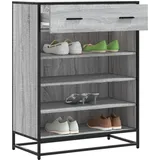 Schuhschrank Grau Sonoma 75x38x97,5 Cm Holzwerkstoff Metall