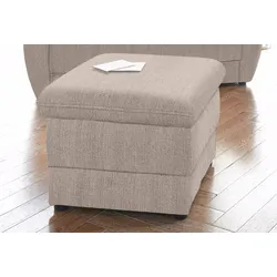 Polsterhocker DOMO COLLECTION "Lale", beige, B:62cm H:45cm T:62cm, Struktur grob (85% Polyester, 15% Polyacryl), Struktur (100% Polyester), Microfaser PRIMABELLE (100% Polyester), Hocker