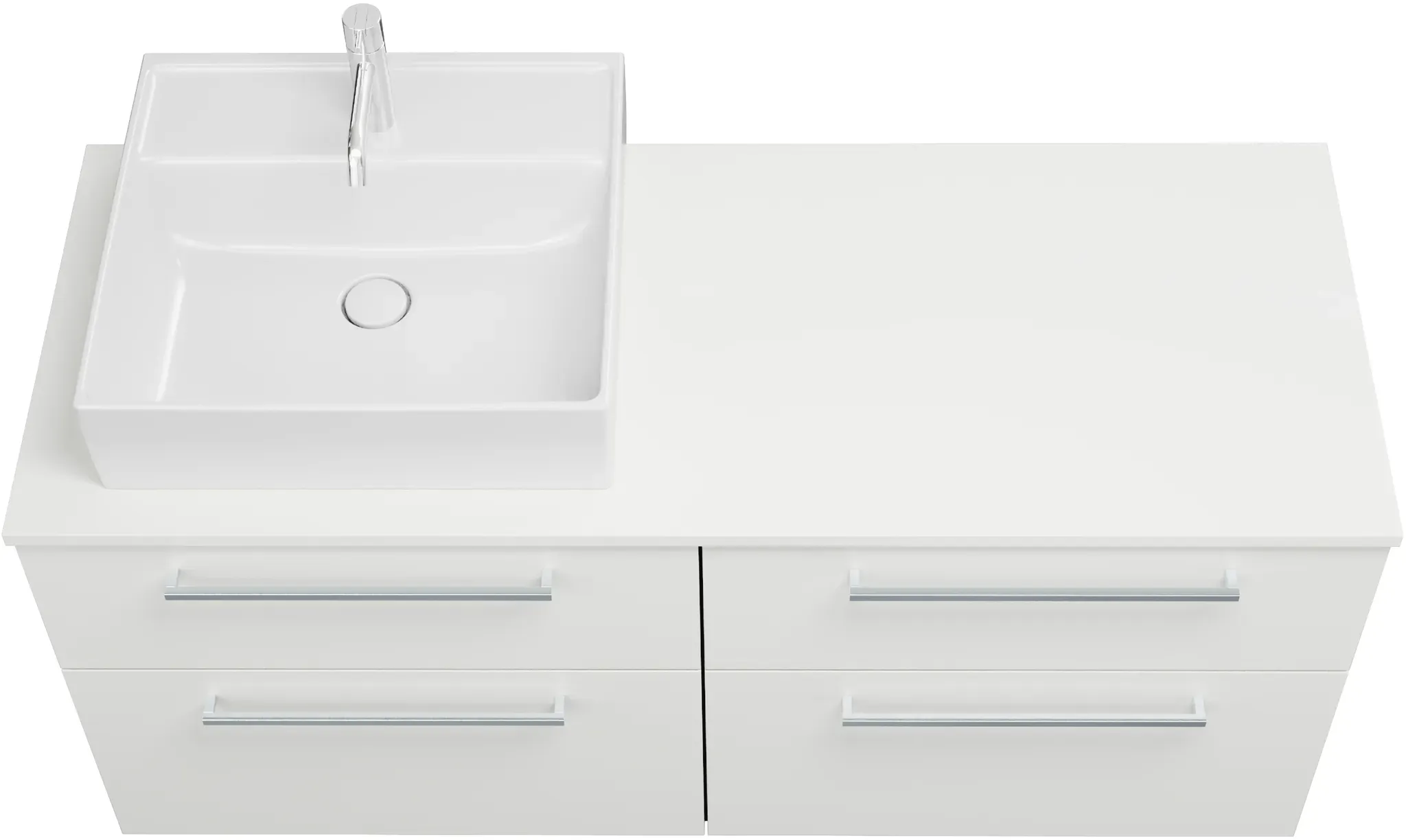 burgbad Eqio Konsolenplatte mit Unterschrank SGUU140 619x1406x550 Weiß Matt - Weiß Matt