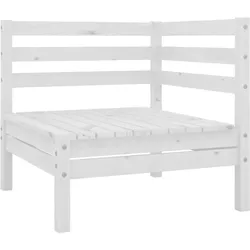 vidaXL Garten-Ecksofas 2 Stk. Weiß Massivholz Kiefer
