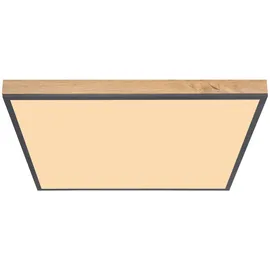 GLOBO LED-Deckenleuchte Doro Holzfarben/Graphit 59 x 59 cm