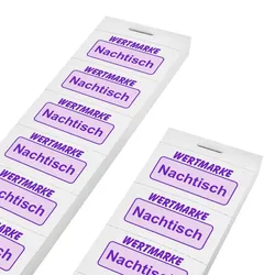 CombiCraft Wertmarken Block 'Nachtisch' auf 10er Streifen, weißes Papier - 1000 Abrisse
