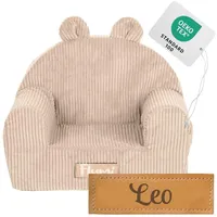 Flumi Personalisierte Kindersessel – Babysessel - Kindersitz fur Kinderzimmer Spielzimmer – Sessel mit Gravur Kindername (Beige Kord)