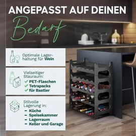 Novaliv Weinregal 36 Flaschen grau