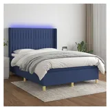 vidaXL Boxspringbett 140 x 200 cm Blau