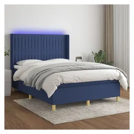 vidaXL Boxspringbett 140 x 200 cm Blau