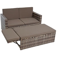 Polyrattan Lounge Essgruppe Gartensofa Sitzgruppe Liege Sofa-Set Rattan-Couch