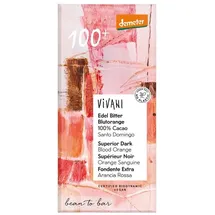 Vivani Edel Bitter Blutorange Schokoladentafel 90 g