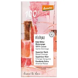 Vivani Edel Bitter Blutorange Schokoladentafel 90 g