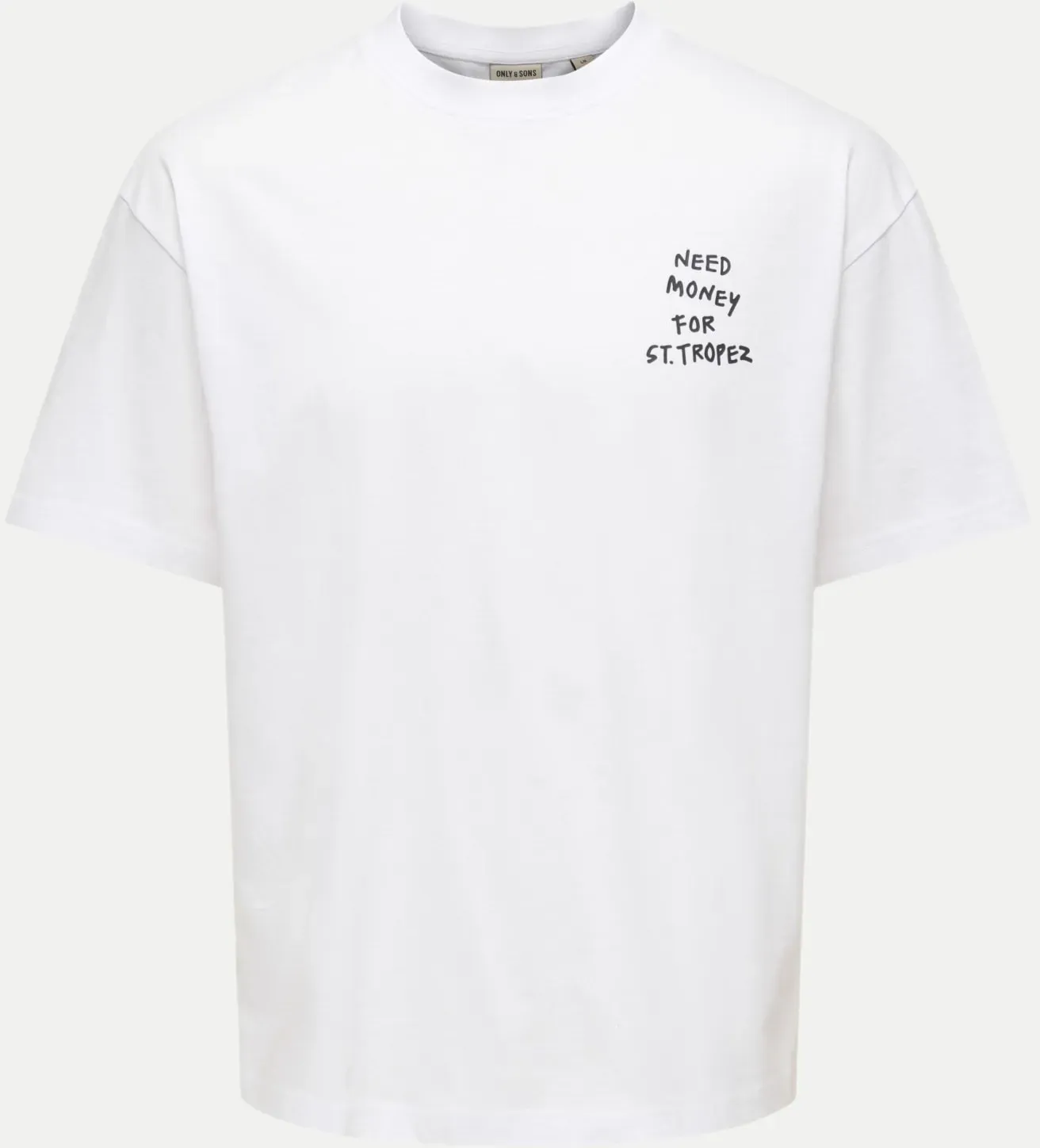 T-Shirt mit Schriftzug Weiß S