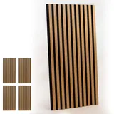 INNOVATE Akustikpaneele Holz Paneele 4x 120x60cm Wanddeko Wohnzimmer Wandpaneele Holzoptik Schalldämmung Wand Deko Akustik Paneele Wand acoustic panel wall panels Holzpaneele Wand Deko Wohnzimmer