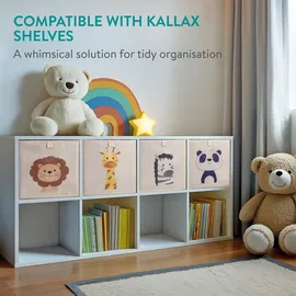 Navaris Aufbewahrungsbox Kinderzimmer 33 x 33 cm 4-tlg. beige