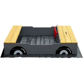 Home Deluxe Holzsandkasten KIDDY mit Dach Hellgrau