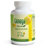 Veganes Omega 3 Algenöl - 120 Kapseln mit 450mg DHA Tagesverzehr - 1500mg Algenöl mit Omega-3 Fettsäure DHA - 40 Tagesrationen - bioverfügbar & laborgeprüft