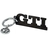 BRISA VW Collection - Volkswagen Metall Schlüssel-Anhänger-Ring Schlüsselbund-Accessoire Keyholder im GTI Design (Schriftzug schwarz