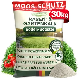 düngemeister Rasenkalk hochwertiger Rasen- & Gartenkalk 10/20/30kg, zur pH-Optimierung und Bodenverbesserung 30 kg