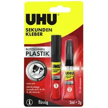 UHU Sekundenkleber Plastik 2 g + 3 ml