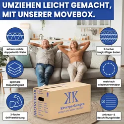 KK Verpackungen 200 UMZUGSKARTONS 2-WELLIG 40 KG MOVEBOX