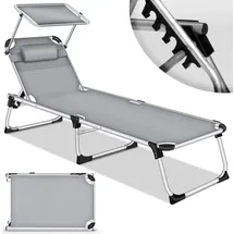 tillvex Sonnenliege 200 x 70 x 30 cm Grau