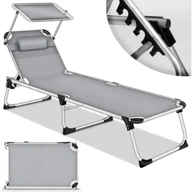 tillvex Sonnenliege 200 x 70 x 30 cm Grau