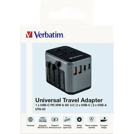 Verbatim Ladeadapter, Universal Travel, UTA-03, 30W