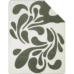 Wohndecke S.OLIVER "Wohndecke s.Oliver", grün (oliv, wollweiß), B:150cm L:200cm, Baumwolle, Polyacryl, Polyester, Wohndecken, mit organischem Design