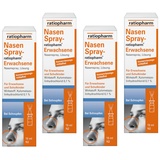 Nasenspray ratiopharm Sparset für Erwachsene 4 x 15 ml abschwellendes Schnupfenspray