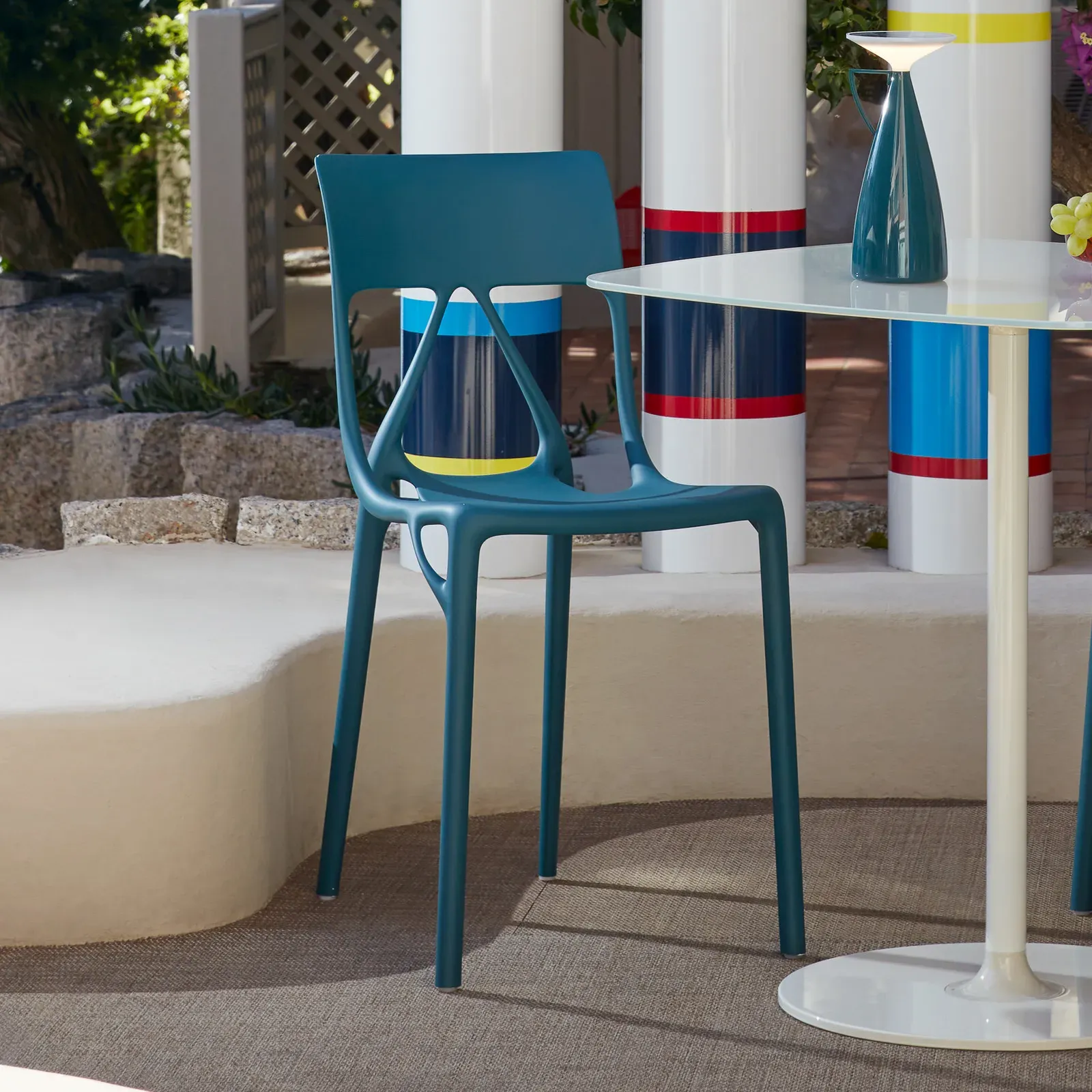 Barstühle Kartell, A.I. Lite, Blau, für Terrasse, Kunststoff, Modern - 42 - 80