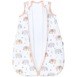 TupTam Baby Schlafsack 2.5 TOG – Warmer Winter Schlafsack Baby, OEKO-TEX, Ärmellos, Wattiert" Gr. 80, grau (elefant, mond), Schlafsäcke, L: 86cm, Obermaterial: 100% Baumwolle, Farbe: Elefant/Mond, Größe: 80-86 - 80-86
