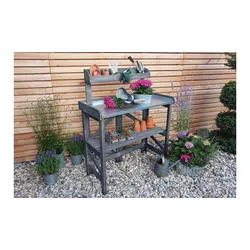 Gartenwerktisch Wittenberge - klappbar - Maß: ca. 97 x 45 x 128 cm - Farbe: grau