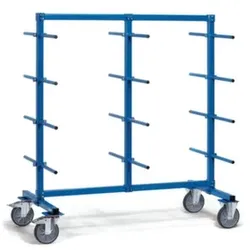 Fetra Spezialwagen, Tragl. 500kg, Ladefl. LxB 2000x800mm, 24 Tragarme, RAL5007
