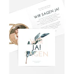 Einladung zur Hochzeit selbst gestalten mit Spruch und Fotos im Onlinedesigner bei Meine-Kartenmanufaktur.de