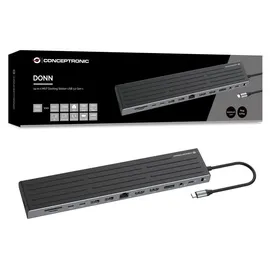 Conceptronic 14-1 Dock USB-C->2xHDMI/DP/2xUSB-C/+ 18cm sw