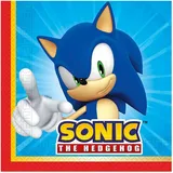 Procos Partyservietten, 20 Stück, 33 x 33 cm, 2-lagige Einwegserviette, Blau/Rot