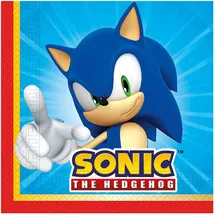 Procos Partyservietten, 20 Stück, 33 x 33 cm, 2-lagige Einwegserviette, Blau/Rot