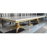 Casa Padrino Esszimmertisch 120 x 80 cm Weiß/Gold