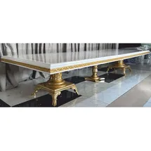 Casa Padrino Esszimmertisch 120 x 80 cm Weiß/Gold