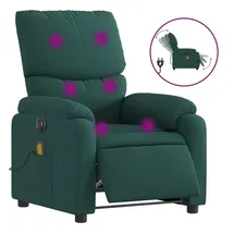 vidaXL Massagesessel Elektrisch 99 x 99 x 99 cm Dunkelgrün mit Fernbedienung