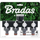 Bradas 4 Wege-Verteiler Wasserverteiler Schlauchverteiler Regelbar für 1" Hahn mit 3/4" Adapter 4238