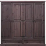 VCM ebuy24 New Mexico Kleiderschrank 4-trg. mit 2 Schubladen Gebeitzt Wachs
