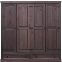 VCM ebuy24 New Mexico Kleiderschrank 4-trg. mit 2 Schubladen Gebeitzt Wachs