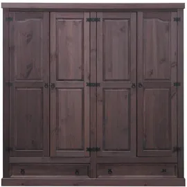 VCM ebuy24 New Mexico Kleiderschrank 4-trg. mit 2 Schubladen Gebeitzt Wachs