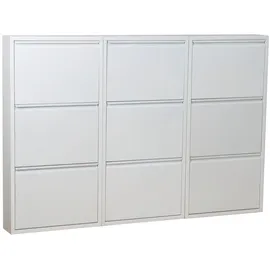 VCM ebuy24 Pisa Schuhschrank mit 9 Klappen in Metall Weiẞ