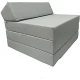 FORTISLINE Klappmatratze 200x70x10 cm - 3-teilige Faltmatratze - klappbare Gästematratze - Campermatratze mit wasserfestem Outdoor-Bezug - Würfelmatratze - Gästebett - Wohnwagenmatratze - Hellgrau