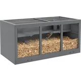 Zwerghamsterkäfig, Nagerkäfig, Kleintierbox, Abschließbar, Holz, Pflegeleicht, Grau