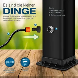 tillvex Solardusche Schwarz/Silber 40 l
