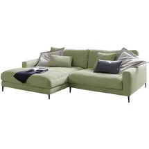 KAWOLA Ecksofa Cara Cord Recamiere links olivgrün
