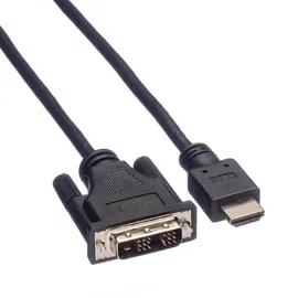 Roline Kabel DVI (18+1) ST - HDMI ST, schwarz, 1 m