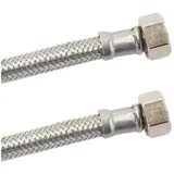 KLASEBO flexibler Schlauch Panzerschlauch Edelstahl 3/8" x 1/2" 1000mm DN8 DVGW