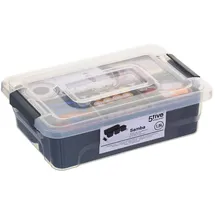 5five simply smart Organizer, Werkzeugkiste in transparent - geteilte plastikdose Samba 1,5l